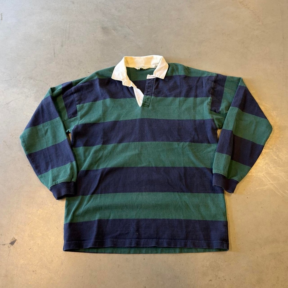 Vintage orvis striped heavyweight long sleeve rugby shirt